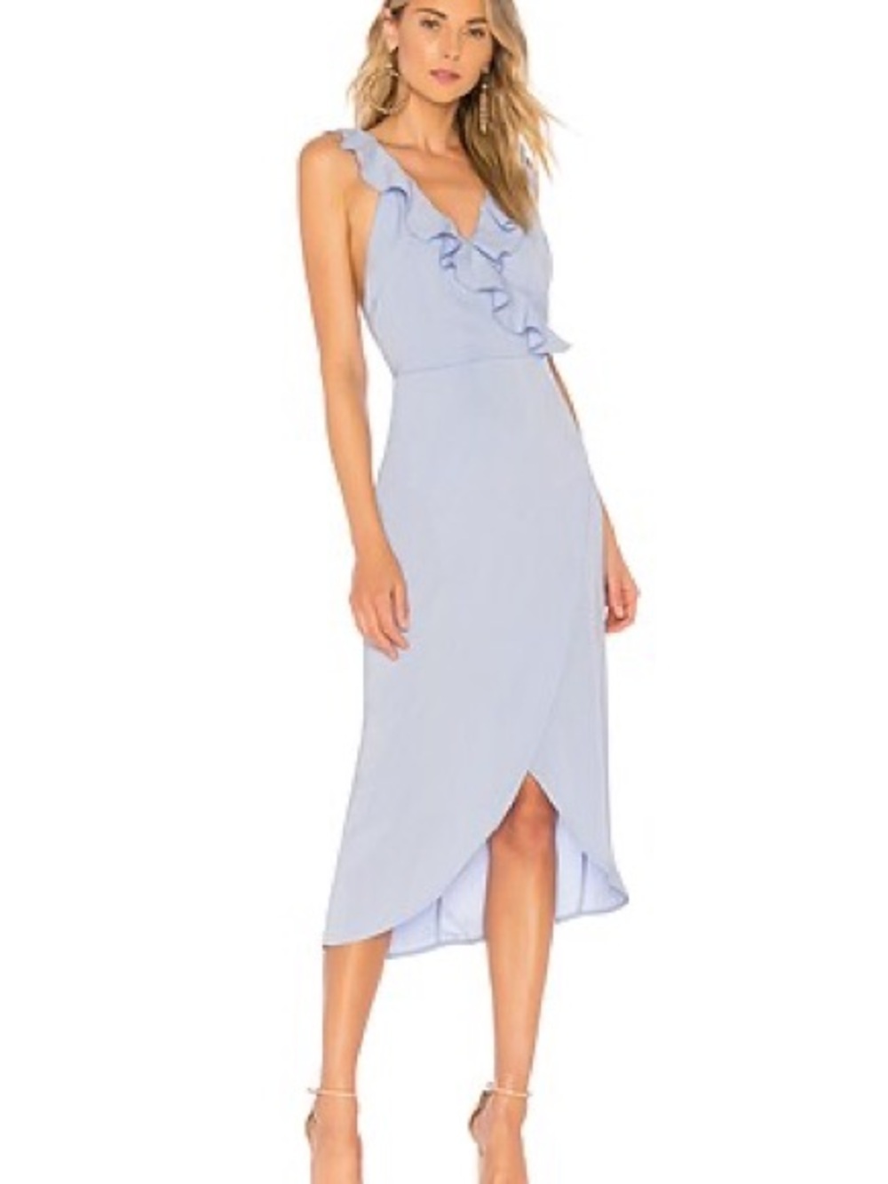 NWT superdown Pia Ruffle Midi Dress in Periwinkle sz S Revolve